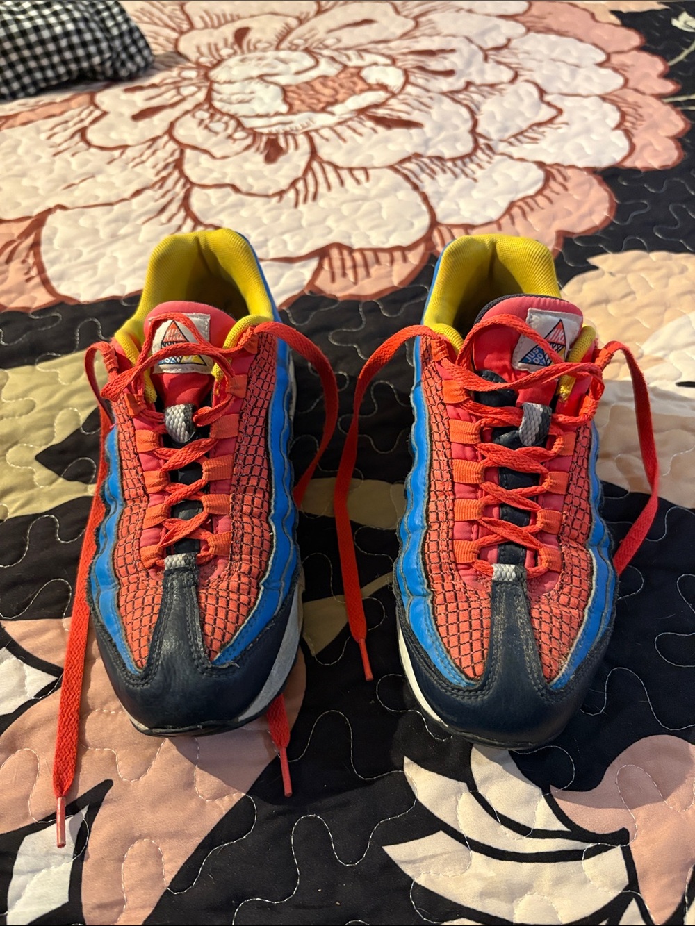 Nike ACG Kids Red, Blue & Yellow Lace-Up Sneakers